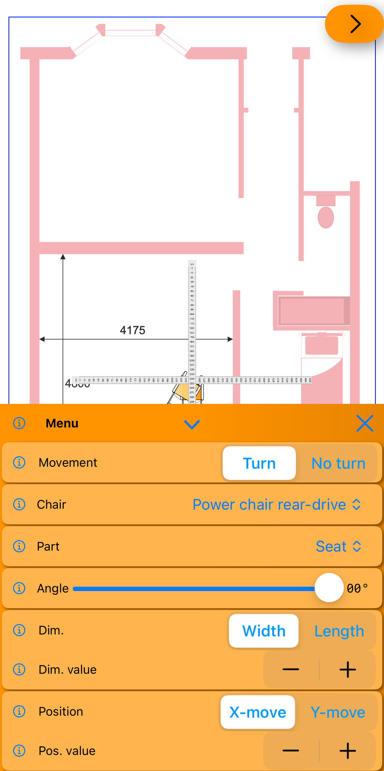 Chair menu interface