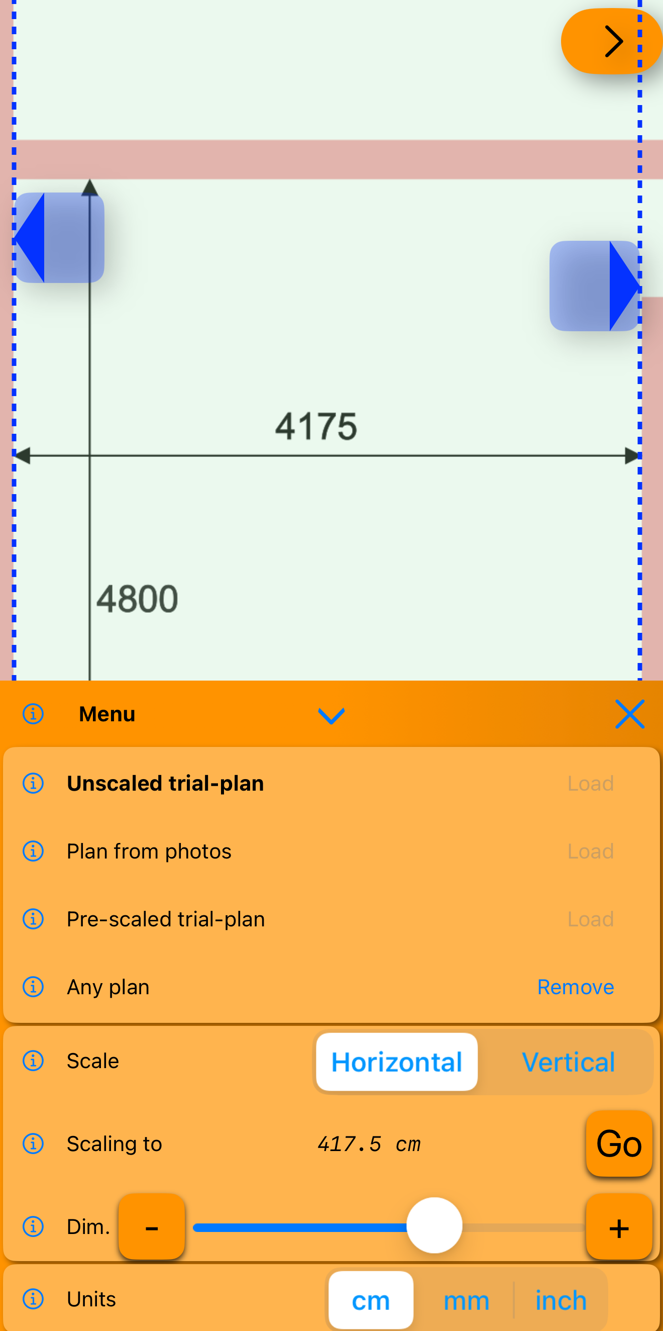Plan menu interface