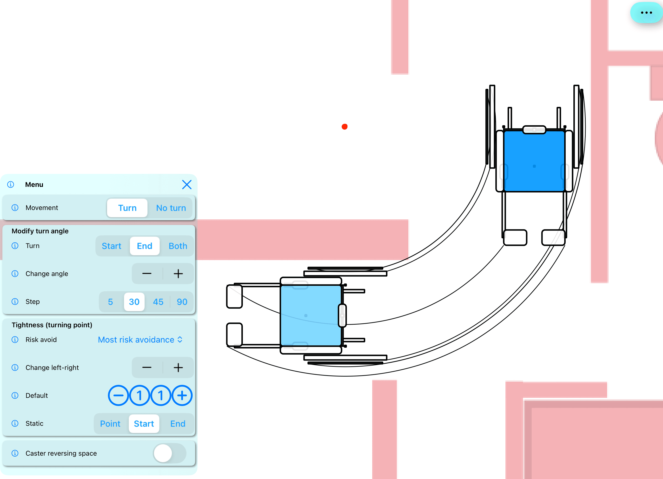 A slow turn appears to have access when a much tighter turn would not.
