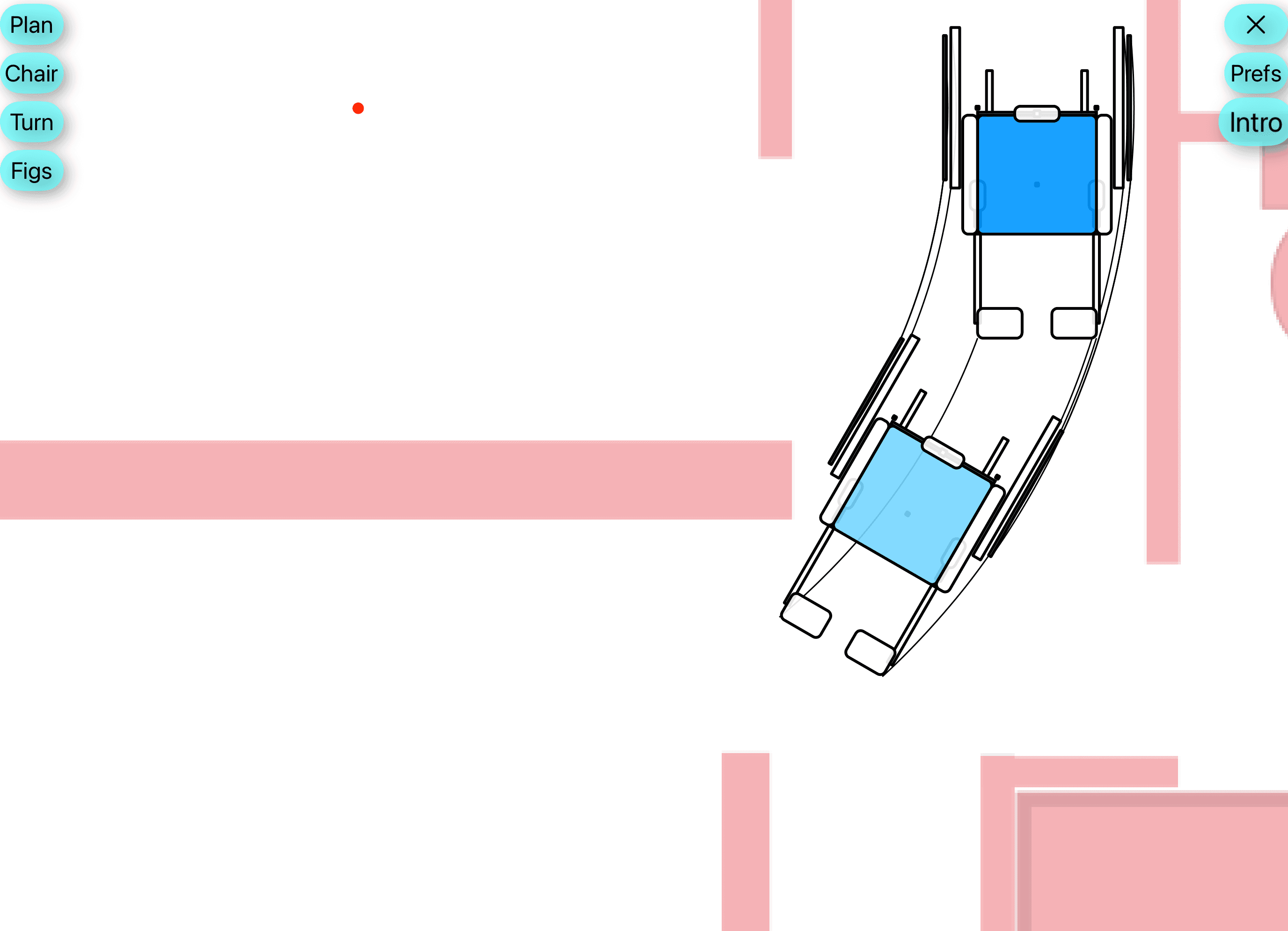 Wheelchair turning space illustration